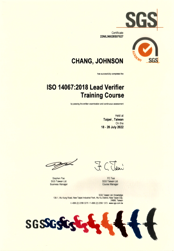 ISO 14067:2018 Lead Verifier Training Course